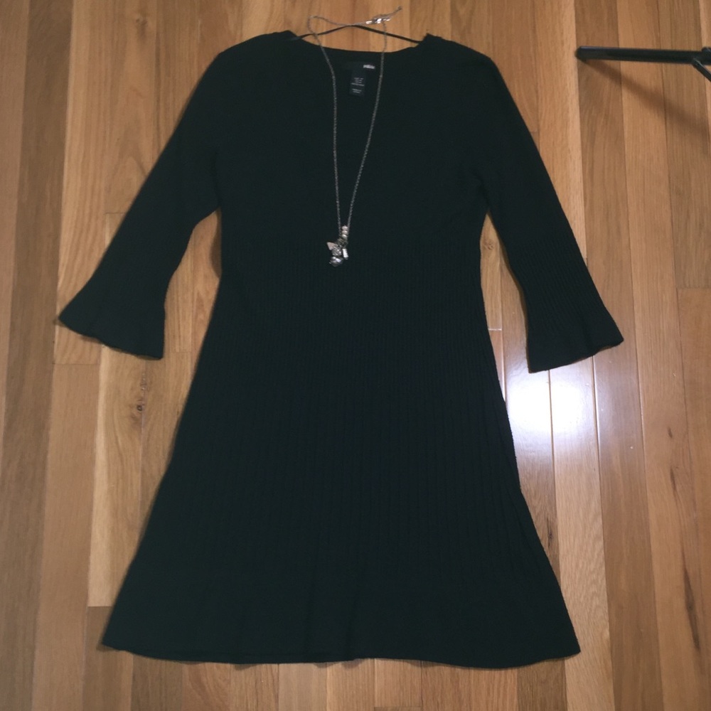 H&M Ribbed Black Knit Dress M
